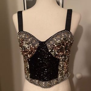 ZARA Beaded and Sequined Top